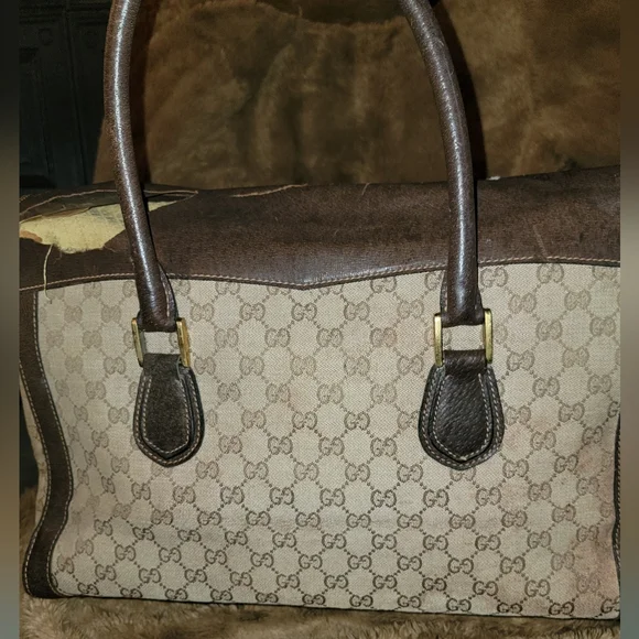 Gucci GG Boston weekender LARGE Carryall travel luggage Vintage Authentic Rare - Picture 4 of 14